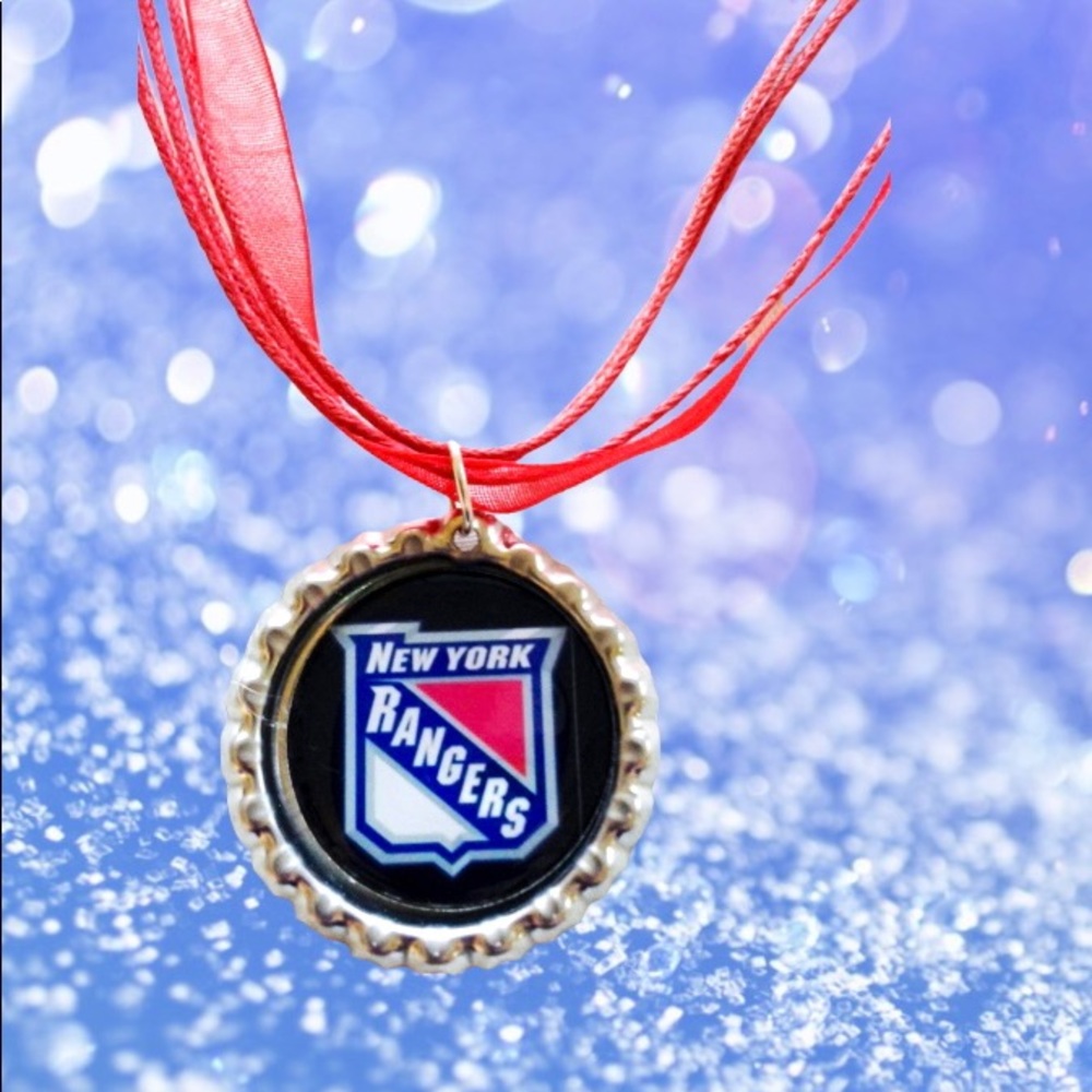 New York RANGERS Handmade Hockey Necklace *NEW*